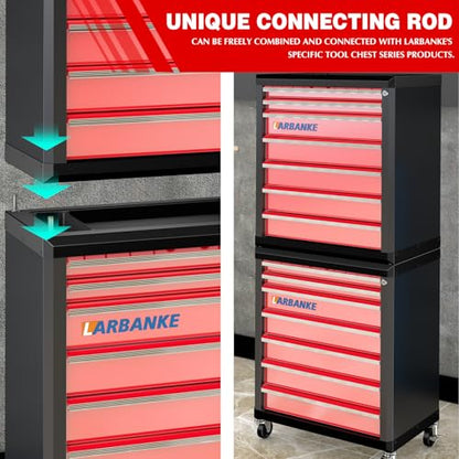 LARBANKE 7-Drawer Rolling Tool Chest with Wheels&Lock,Special Link Buckle - color: Red, size: 7 drawer tool chest