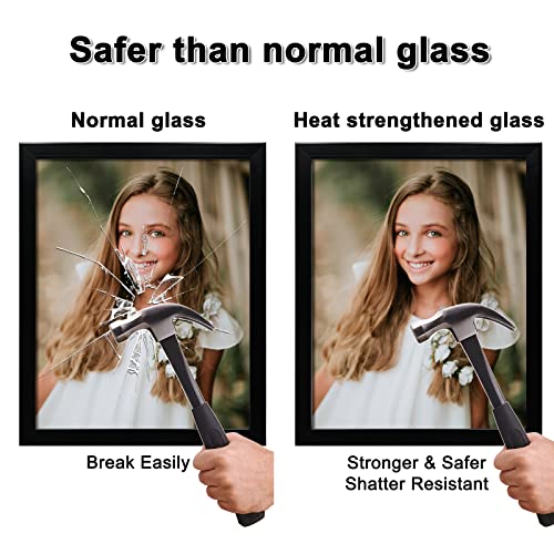 Egofine 11x14 Heat-Strengthened Glass Replacement for Picture Frame (Crystal Clear, 2 Pack), Replacement Glass for 11 by 14 Photo Frame - size: 11x14-2pc