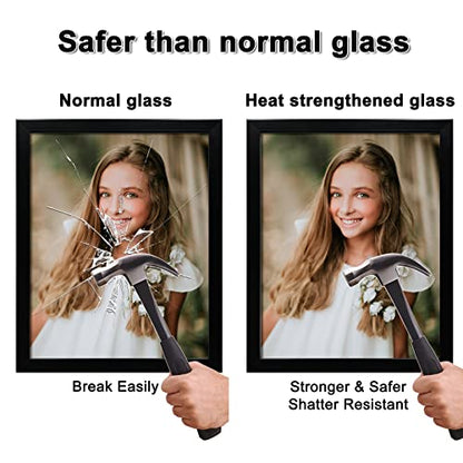 Egofine 8x10 Heat-Strengthened Glass Replacement for Picture Frame (Crystal Clear, 2 Pack), Replacement Glass for 8 by 10 Photo Frame - size: 8x10-2pc