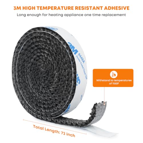 Stanbroil Stove Gasket Tape, 5/8" Width, 1/8" Thick, 72" Length - size: 5/8" Wide - 1/8" Thick