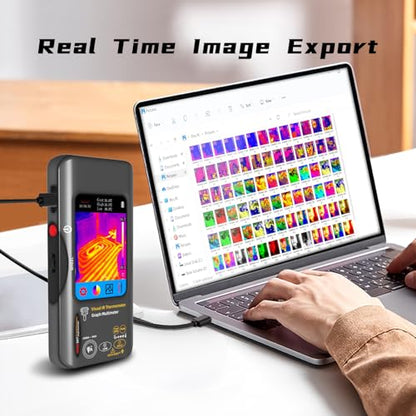 BSIDE Thermal Imaging Camera Multimeter with Macro Lens, 320x320 IR Resolution with 15 Thermal Palettes, 20000 Counts with 3.98" Touch LCD, Measures Cap, AC Clamp, Temp Diode for Electrical Electronic