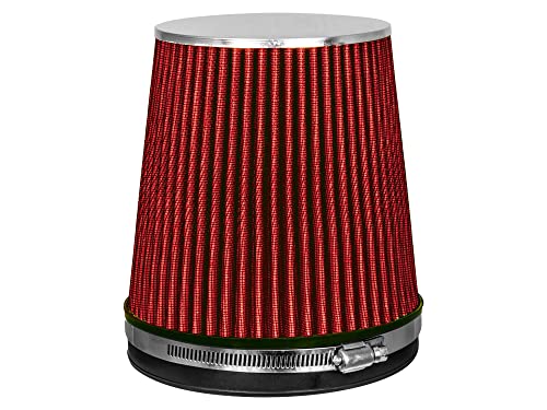 Rtunes Racing 6-Inch 152mm Short Truck Dry Cone Air Filter, Red, 6-Inch - size: Short Truck 6"
