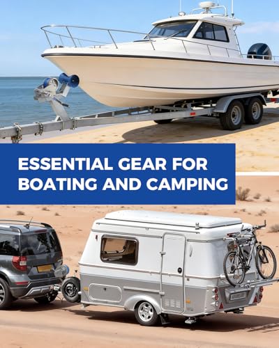 2500lb Boat Trailer Winch with Strap, Heavy Duty Hand Winch for Boat