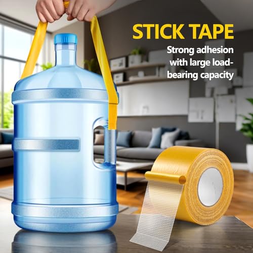 Double Sided Fabric Tape Heavy Duty for Clothes Hemming 98FT Total,Sticky but Removable Carpet Tape,Extra Strong Fashion Two Sided Tape for Dress to Skin,Arts,2 Rolls (Wide:1in / 2in)