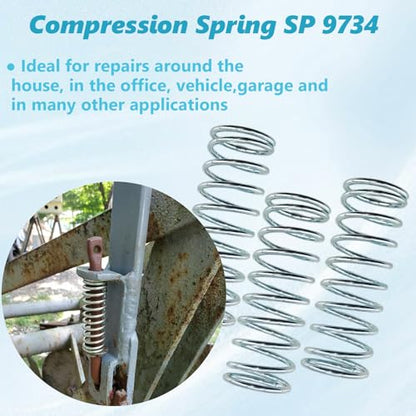 3 PCS Compression Spring SP 9734,0.105 GA x 1-1/8" x 3",Steel