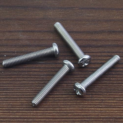 HELIFOUNER 100 Pieces M3 x 18mm, Thread Pitch 0.5mm, 304 Stainless Steel (18-8) Phillips Pan Head Machine Screws, Fully Threaded - size: M3 x 18mm (100 PCS)
