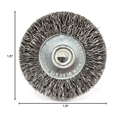 Forney 72726 Wire Wheel Brush, Fine Crimped with 1/4-Inch Hex Shank, 1-1/2-Inch-by-.008-Inch (Pack of 2) - size: 1 Count (Pack of 2)