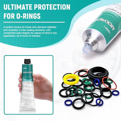 Molykote 111 Compound Valve Lubricant and Sealant 150g 5.3oz, Silicone Grease for O-Rings, Plug Valves, Seal & Protect Rubber & Plastic Components, Water Resistant, Low Volatility