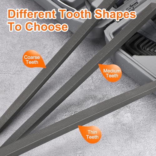 HARFINGTON 6" Square Bastard Cut File Double Cut Teeth Bastard Metal File High Carbon Steel T12 with Wood Handle for Metal Wood Finishing Roughing Shaping, Grey/Yellow