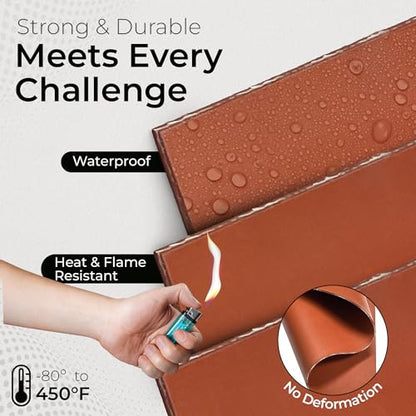Exactly Rubber - Fiber Reinforced Silicone Sheet, 70A Durometer Silicone Mat, 500°F Temperature-Resistant Rubber Sheet, 1300 PSI Tensile Strength Rubber Mat, Made in The USA, Red, 1/16 x 12" x 18" - size: 1/16 x 12 x 18
