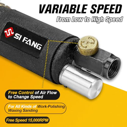 SI FANG Black 2" 3" Mini Orbital Air Sander & Polisher Kit for Auto Body Work - style: 2"3" Buffer Kit
