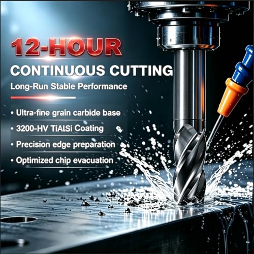 1/2 Carbide End Mill-Carbide CNC Endmill for Hardened Steel Carbon Steel - size: 1/2in (1pc)