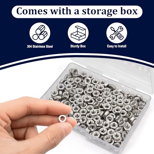 ZQZ M4-0.7 Hex Nuts,300PCS Stainless Steel Hardware Nut 304 ss Threaded Nut - size: Metric M4;300 PCS
