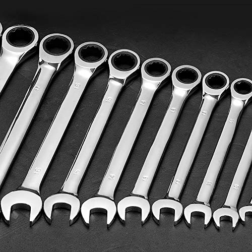 FLZOSPER 18pc. Ratcheting Wrench Set，6-22mm&24mm Metric CR-V Quick Access Spanner with Portable Tool bag - size: 6-22mm & 24mm