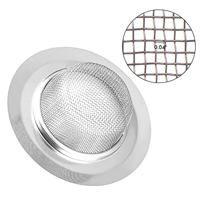 2Pcs Kitchen Sink Strainer, Stainless Steel Mesh Sink Drain Cover, Large Wide Rim 4.5" Diameter Sink Drain Strainer Basket Catcher - style: 4.5" Fine Mesh
