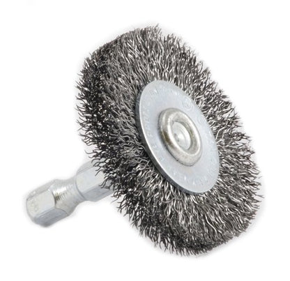 Forney 72726 Wire Wheel Brush, Fine Crimped with 1/4-Inch Hex Shank, 1-1/2-Inch-by-.008-Inch (Pack of 2) - size: 1 Count (Pack of 2)
