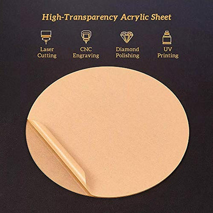 MEYA Set of 20pcs Clear Acrylic Discs, Plexiglass Laser Cut Round Circle 1/8" (2.25") - size: 2.25"