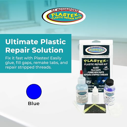 Plastex Plastic Repair Kits - Easily Glue, Repair or Remake Broken Plastic, Fiberglass, Wood & More! (Standard Blue Kit) - color: Blue, size: 30 grams