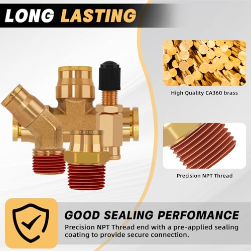 49 Pcs Brass DOT Air Line Fittings Assortment