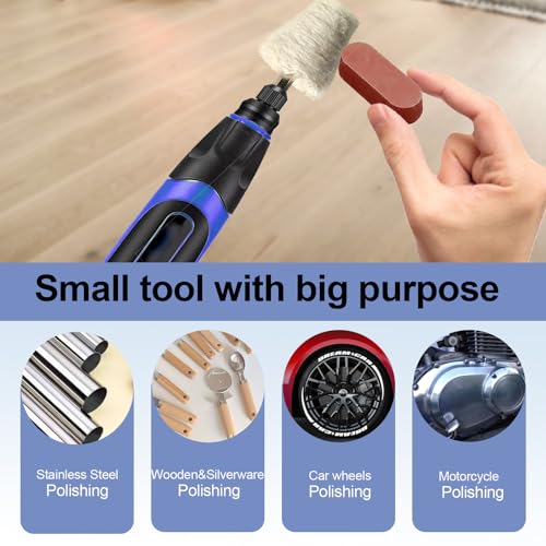 Neeki 10pcs Buffing Wheels for Dill with 3 Polishing Compounds Bar