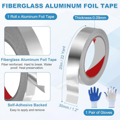 MECCANIXITY Alum um Foil Tape, 22 Ftx1.2 x3.5mil Heavy Duty HVAC Tape - size: 22 ftx1.2inx3.5mil