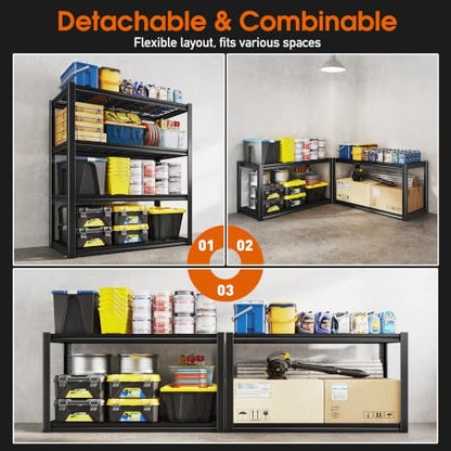 REIBII 40" W Garage Shelving with Double-Layer Frame for Homeowners and DIY - size: 40"W x 19.7"D x 59.9"H