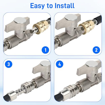 Ball Valve Pressure Washer, 3/8" DN10 Ball Valve, High Pressure Ball Valve for Power Washer Hose, 5000 PSI