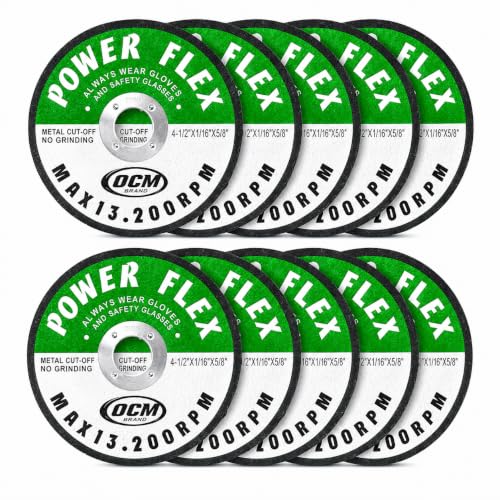 4 1/2 Inch x 1/16 Inch x 5/8 Inch Premium Cut Off Wheels - 10 Pack -, for Cutting All Ferrous Metals and Stainless Steel