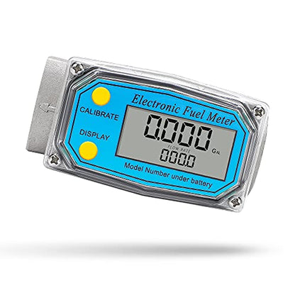 CGOLDENWALL 1 inch 3/4 inch Turbine Flow Meter 2.5~26GPM Fuel Meter Digital Liquid Flowmeter with with 2 NPT Adapters Flow Meter for Water, Diesel, Kerosene, Gasoline with Gallon Unit - color: 1 inch 3/4 inch