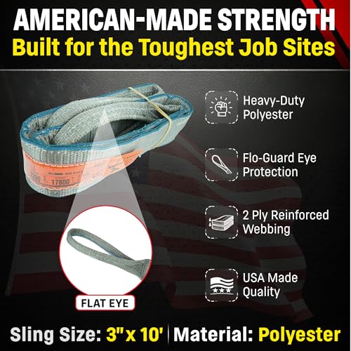 Chenango Supply Eye & Eye 2 Ply Rigging DD Slings - size: 3" x 10'