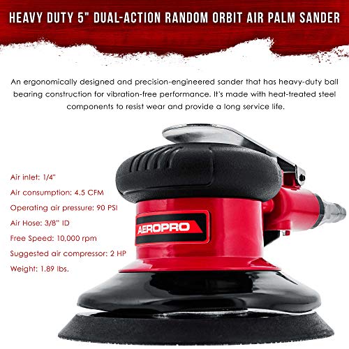 TCP Global Heavy Duty 5" Dual-Action Random Orbit Air Palm Sander - size: 5" Sander