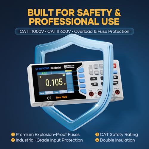 Crenova 30000 Counts True RMS Digital Multimeter, Desktop Bench Multimeter