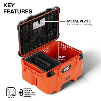 Klein Tools 54200MBX MODbox Medium Deep Tool Box, Heavy Duty Organizer with Removable Tray, Water and Debris Resistant, Stackable Module - size: Medium