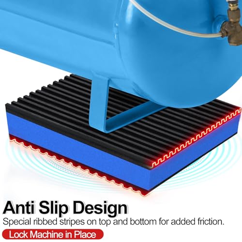16 Pack Anti Vibration Pads for Washing Machine 4"x4"x7/8", Sound Isolation Vibrating Pad Ribbed Rubber Damping Mat EVA Center for Air Compressors, Conditioner, Treadmill, HVAC Washer Dryer - size: 4" - 16 Pack