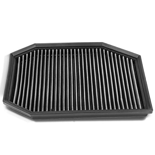 DNA Motoring AFPN-032-SL Clean Air Washable Drop In Panel Air Filter Enhance Engine Performance Power & Acceleration Improve [Compatible with 04-11 BMW 528i 530i 525i 3.0L] - style: 08-11 528i Silver