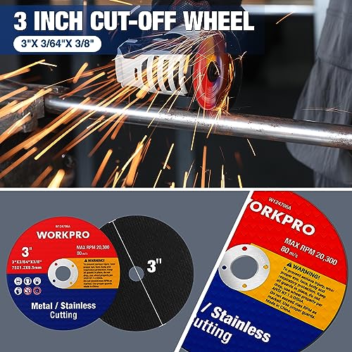 WORKPRO 20-Pack 3" x 3/8" Cut-Off Wheels