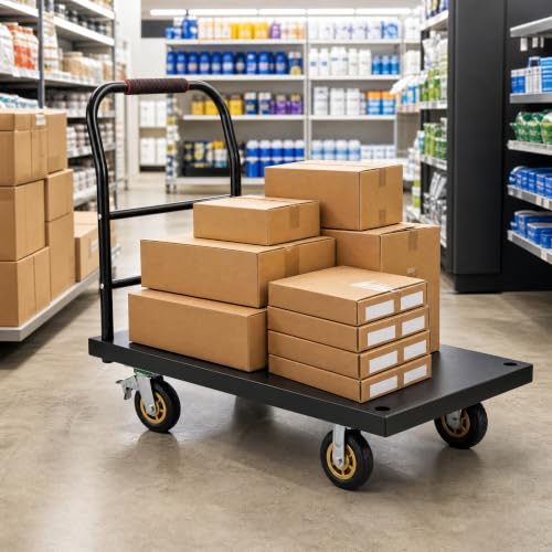 Heavy Duty Platform Truck, 2000 Lbs Capacity Flatbed Cart