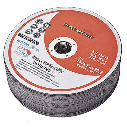 ALL-CARB 50 Pack 6 Inch x 0.045 Inch x 7/8 Inch Cutting Wheel Metal and Stainless Steel Cut Off Wheels Thin Metal Cutting Disc Fit for Angle Grinders - size: 6x0.045x7/8