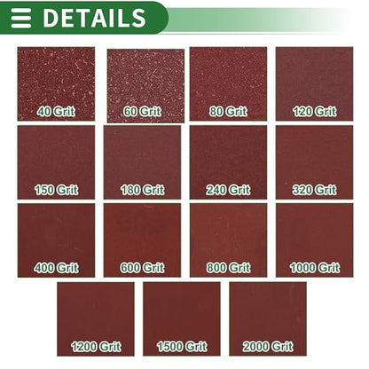 50 Pcs Rectangle Sandpaper 8 Hole 180 Grit Hook and Loop Sanding Sheets Universal for Automotive Refinishing Woodworking 115x110mm Aluminum Oxide Red - size: 180 Grit