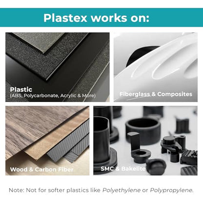 Plastex Plastic and Fiberglass Repair - Easily fix, Recreate Broken Plastic, Fiberglass Wood & More! Plastex Master Tech Kit - color: Master Kit (Black/White/Clear), size: 30 grams