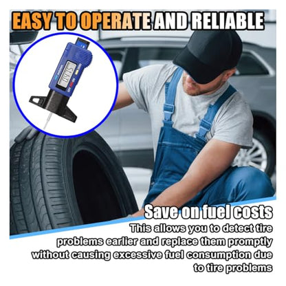 KITUREK LCD Display Tire Tread Depth Gauge, Tire Wear Gauge Tread Checker