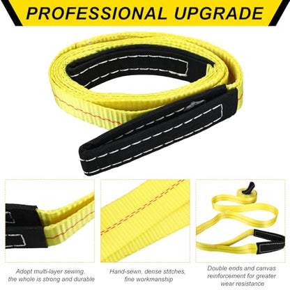 Shappy 2 Pcs 10' x 2" Lifting Sling Straps Heavy Duty Nylon Tree Saver - size: 10' X 2"