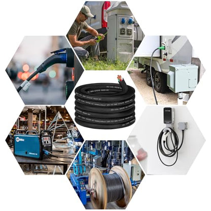 50ft SJOOW 14/4 Wire 14/4 SJOOW Cord 14 AWG Wire SJOOW Portable Power Cable - size: 50 FT, style: 14AWG(4-Conductor)