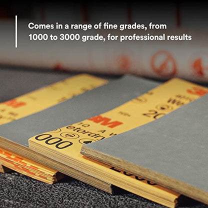 3M Wetordry Abrasive Sheet, 02624, 2000+ Grade, 5 1/2 in x 9 in - size: 5 1/2 in x 9 in