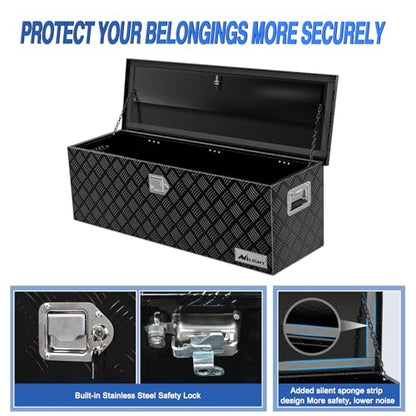 Nilight 44 Inch Truck Tool Box Heavy Duty Aluminum Stripes Plated - size: 44"x15"x15"
