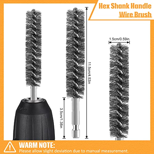 Geiserailie 10 Pieces Wire Bore Brush Drill Hex Shank, Stainless Steel - style: Stainless Steel