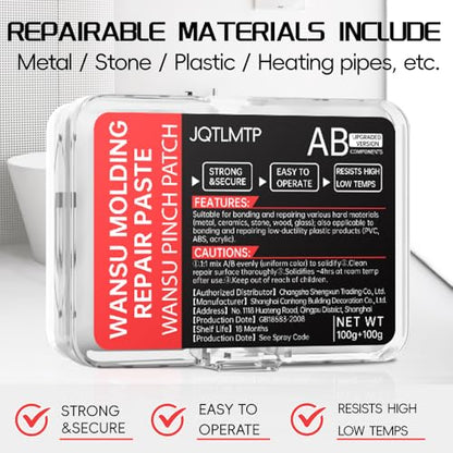 Steel Epoxy Putty 2 Part, Metal Repair High Strength Heat Resistant - color: Grey