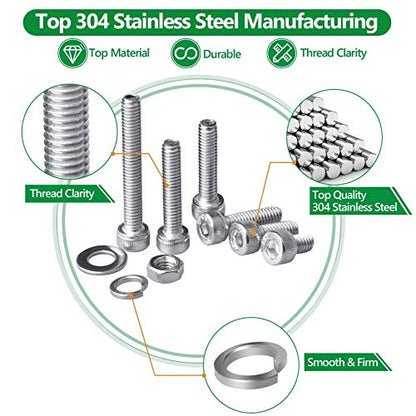 1440PCS Metric Screw Aassortment Kit, 304 Stainless Steel M2 M3 M4 Bolts - size: SS M2 M3 M4 1440pcs 3