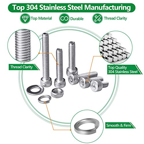 1440PCS Metric Screw Aassortment Kit, 304 Stainless Steel M2 M3 M4 Bolts - size: SS M2 M3 M4 1440pcs 3