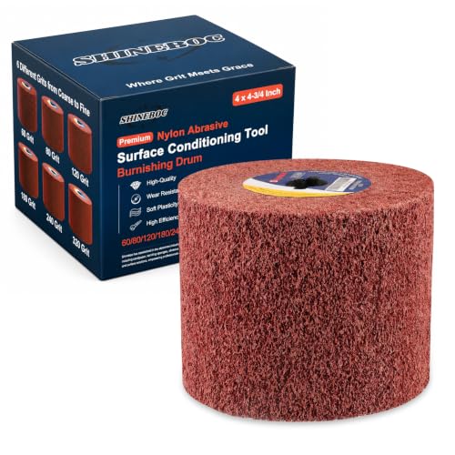 Shinboc 4.7 x 4 Inch Surface Conditioning Drum, 60 Grit Non-Woven Abrasive - style: Red 60 Girt